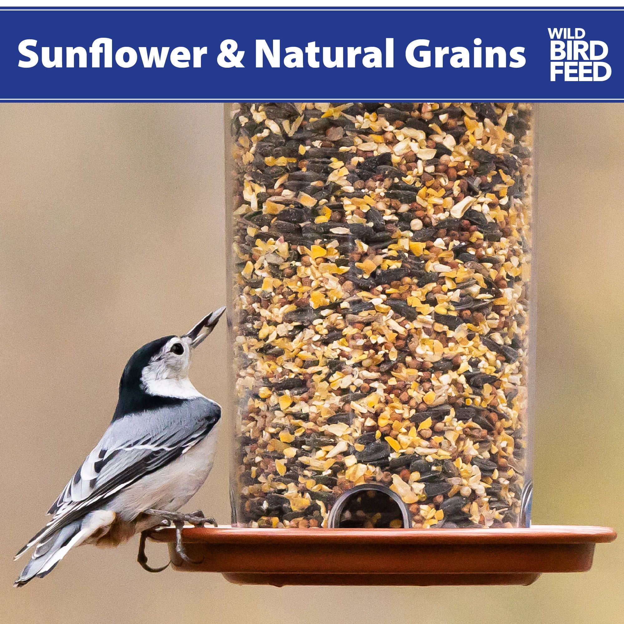 Global Harvest Foods Sunflower & Grains Wild Bird Feed, Dry, 1 Count per Pack, 20 lb. Bag