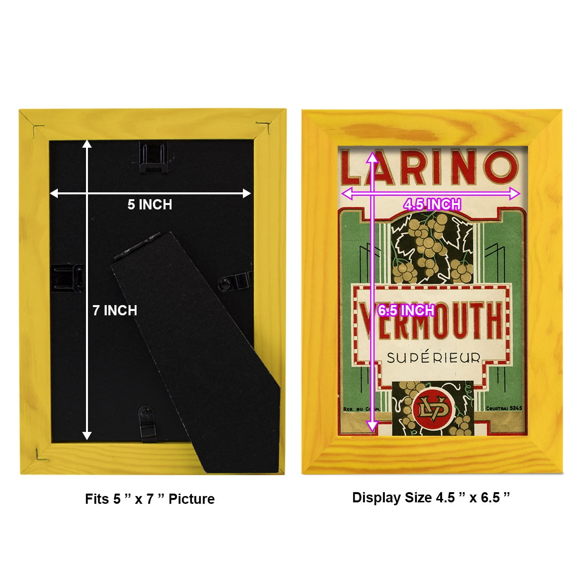 Larino Vermouth -Framed Print w/glass-Sunflower Yellow