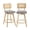 Linen Gray, variant on Zesthouse 26.2" Swivel Counter Height Bar Stools Set of 2, Upholstered Linen Counter Stools with Rattan Back, Mid Century Barstools with Solid Wood Frame for Kitchen Island, Beige
