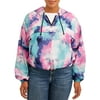 No Boundaries Juniors' Plus Size Printed and Solid Popover Windbreaker Jacket