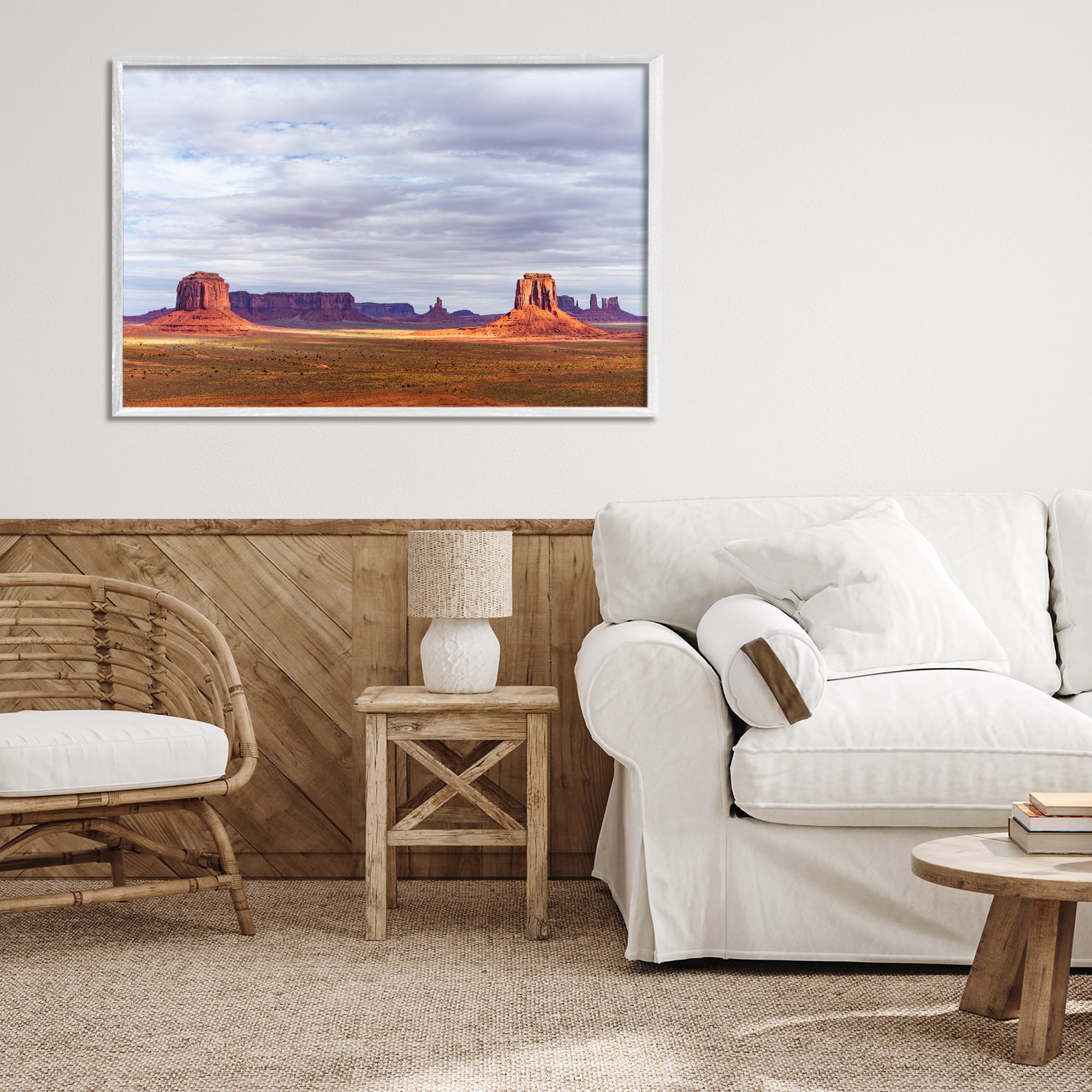 Stupell Industries Monumental Desert Buttes & Mesas White Framed Giclee Art, design by Shelley Carlisle