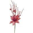 thumbnail image 2 of Darice Red Glitter Poinsettia Pick 2.75 to 4 X 13.8 Inches, 2 of 2