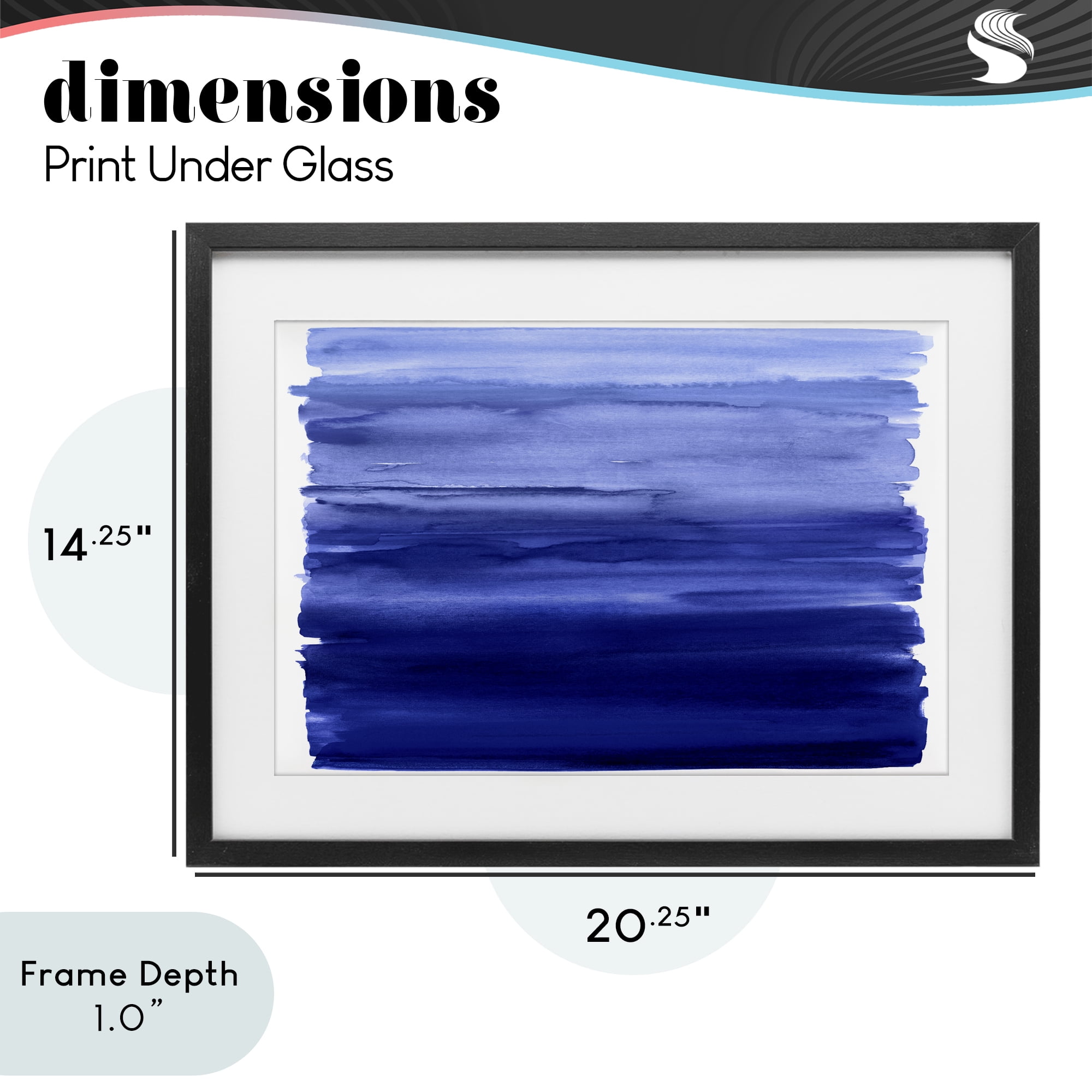 Stupell Industries Oceanic Ombre Blue Black Framed Print Under Glass, design by Allie Corbin
