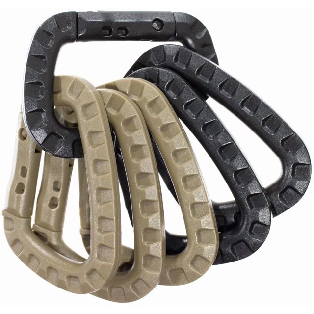 czcpp-PARACORD PLANET Tactical Carabiner Keychain 6 Pack - Durable Plastic Carabiners - Lightweight Spring Snap Gear - Utility Hooks for Backpacks, Buckles, Hanging Gear, and Outdoor Recreation
