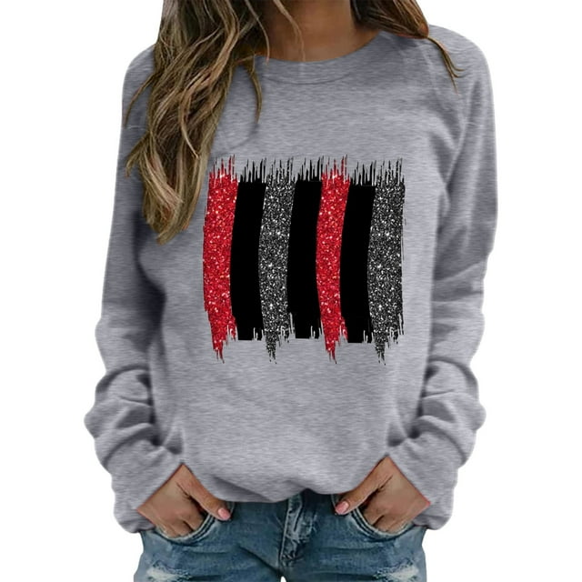 Gibobby Sudadera de mujer Sudadera de Forro Polar con Cuello Redondo Sudadera para Mujer(Gris,M)