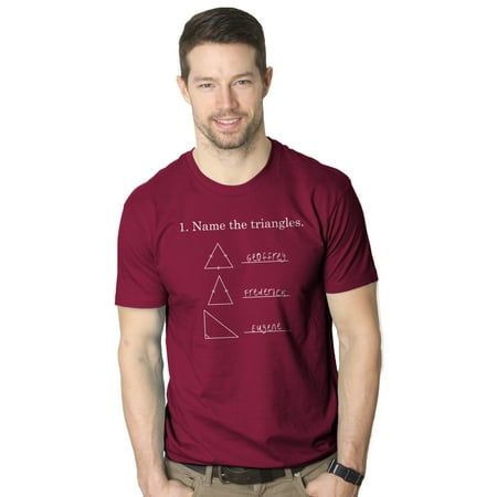 Mens Triangle - Crazy Dog TShirts - Mens Name The Triangles Funny Math T shirts Sarcasm Novelty I Love Math Tee Humor