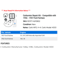 thumbnail image 2 of Carburetor Repair Kit - Compatible with 1956 - 1957 Ford Fairlane, 2 of 2