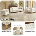 thumbnail image 5 of 60" Velvet Loveseat Sofa, Small Loveseat with Tufted Button, Traditional Sofa with Metal Legs for Living Room Home Space, Beige, 5 of 5
