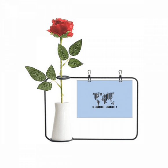 World Map Continent Ocean Artificial Rose Flower Hanging Vases Decoration Bottle