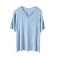 thumbnail image 1 of Birdeem Blouses pour Femmes, Haut/chemise à Manches Courtes Col en V Uni et Ample, 1 of 12