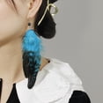 thumbnail image 3 of lureme Bohemian Style Boho Multicolor Pheasant Feathers Dangle Earrings for Women (er006359-11), 3 of 6