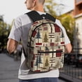 thumbnail image 3 of Gukieu Rustic Plaid Forest Lodge Print Backpack, Waterproof Backpack with Adjustable Shoulder Straps, Suitable for Campus, Business, Travel, Unisex, 3 of 6