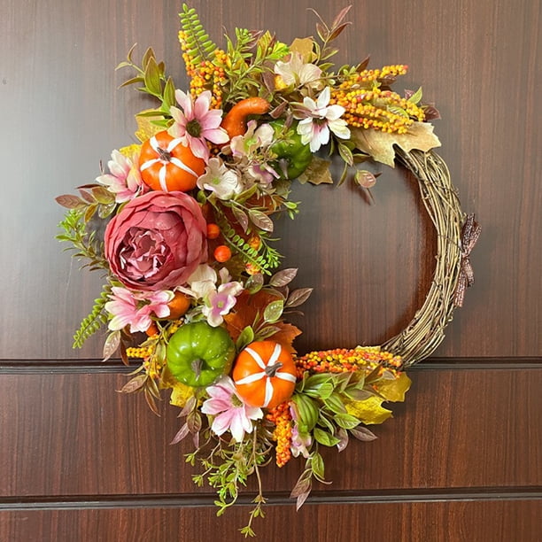 Diseño de escena de guirnalda colgante de acción de gracias Calabaza de peonía para oficina de escenario de boda FLhrweasw Nuevo