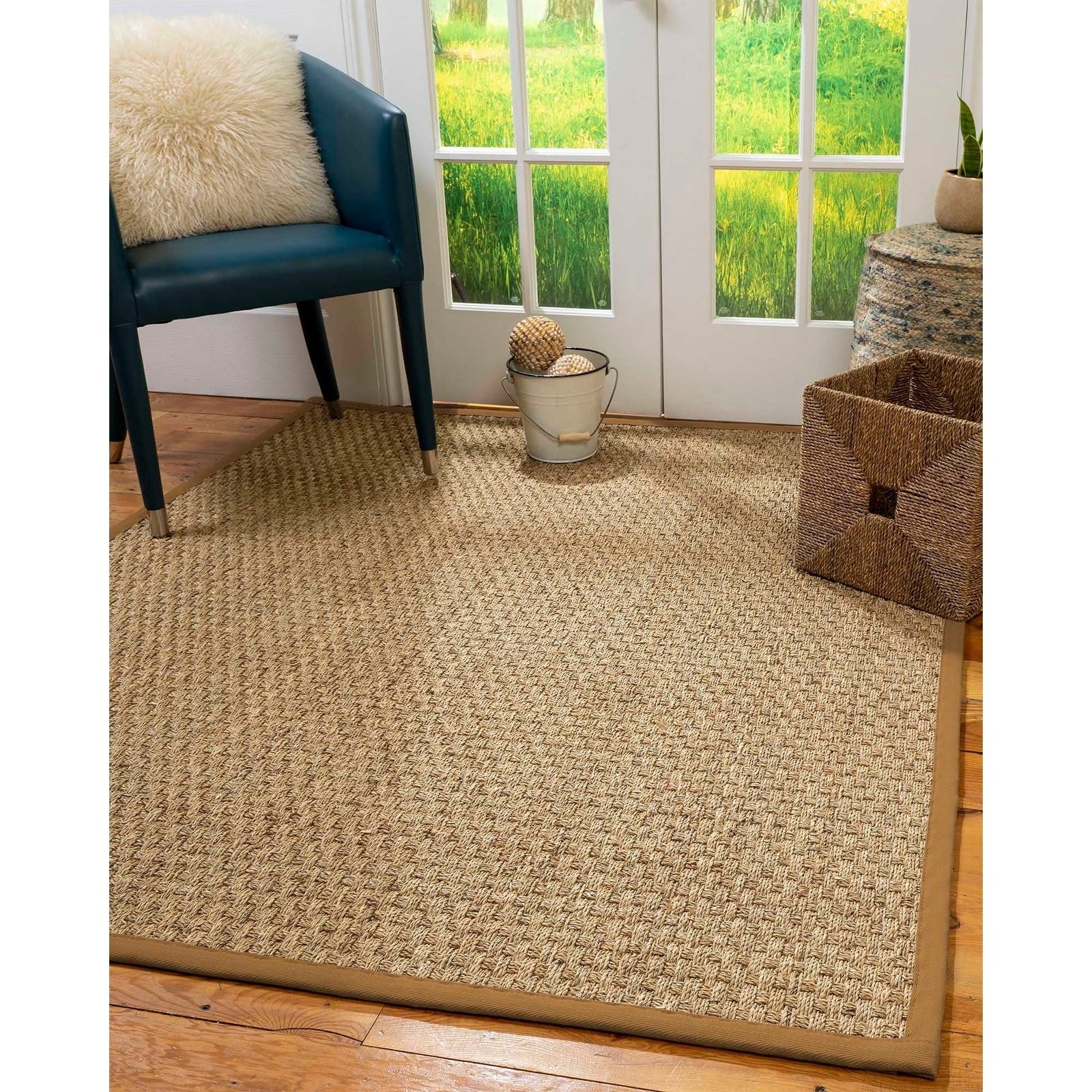 Natural Area Rugs 100, Natural Fiber Handmade Basket Weave Basketweave