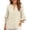 Beige, variant on Womens Blouse loose Henley Neck 3/4 Sleeve Linen Tops With Ruffle Bell Sleeve ladies Casual Elegant Shirts
