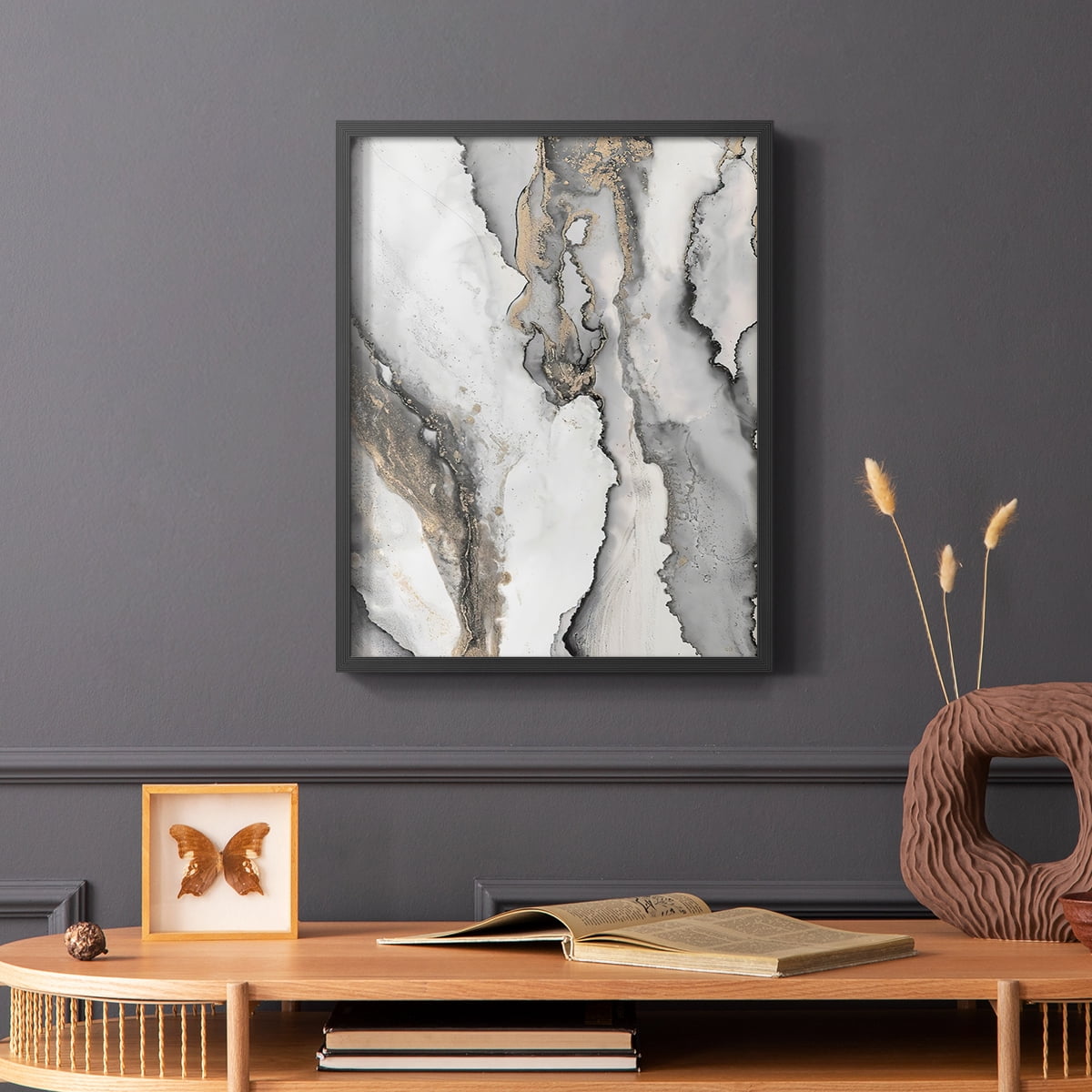 Abstract Ink Fantasy III in Paper Solid Wood 8 x 10 Framed Print