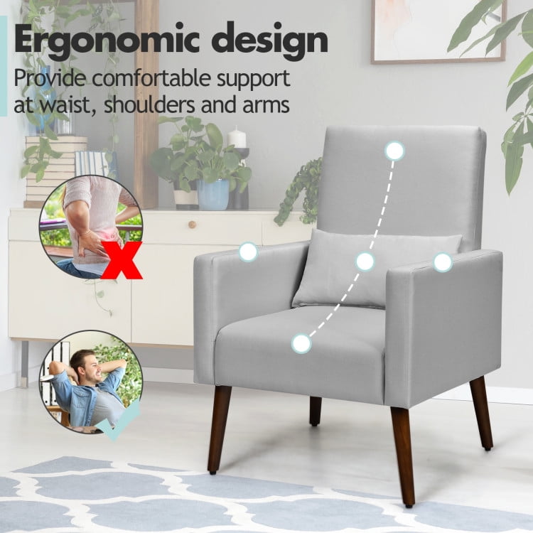 Finihen Rocking Chair, 2-in-1 Fabric Upholstered Rocking Chair, Armchair with Pillow, for Living Room, Light Gray Finihen Rocking Chair, 2-in-1 Fabric Upholstered Rocking Chair, Armchair with Pillow, for Living Room, Light Gray