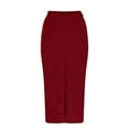 thumbnail image 6 of Byworldtasic Corduroy Skirt for Women High Waisted Pencil Midi Skirts Business Casual Work Office Winter Outfit, 6 of 8