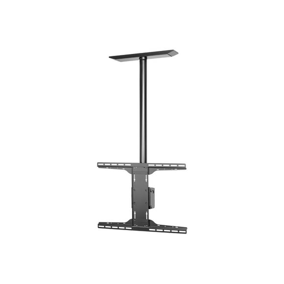 Peerless Solid-Point Flat Panel Straight Column Mount PLCM-UNL-CP - kit de Montage (Plaque de Plafond, support d'Inclinaison, Tuyau de support, Plaque d'Adaptation, Boîte de Bras de Plafond, Collier de Retenue) - pour Panneau Plat - Noir - Taille de l'Écran: 32 "-90" - Plafonnier mountable