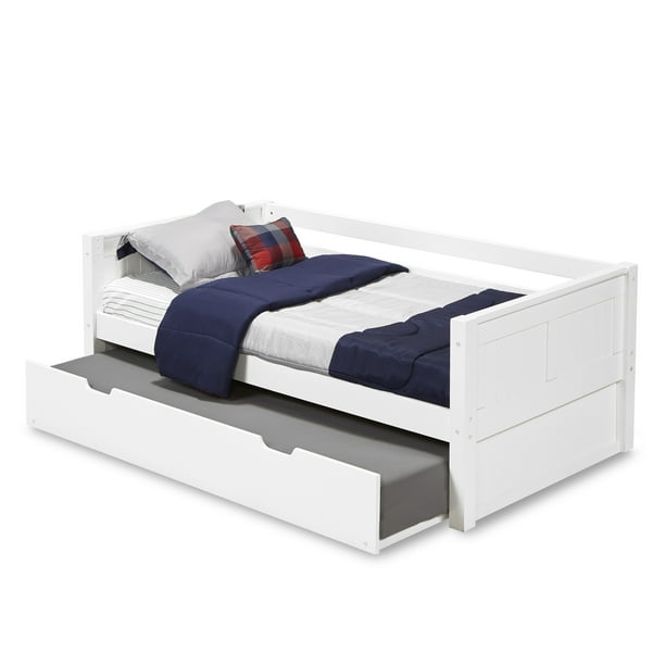 Camaflexi Twin Size Day Bed With, Caspian White Twin Bookcase Bed With Storage