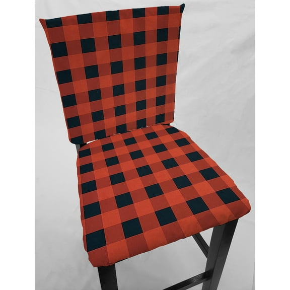 Buffalo Check Plaid Dining Room Chair Back Covers or Seat Covers by Penny's Needful Things (Chair Back Cover Only) (16 W x 18 H CHAIR BACK) (Red)