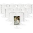 thumbnail image 4 of 10 PCS Double Sided Standing Picture Frames 4x6 Inch, Plastic Pedestal Photo Frame Bulk, White Vertical Picture Holder with Inserts & Base, Display Picture Frames for Wedding, Table, 4 of 5