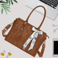 thumbnail image 2 of MOSISO Sac pour Ordinateur Portable pour Femmes, Sac Fourre-Tout en Cuir PU 17-17,3 Pouces Compatible avec MacBook, HP, Dell, Asus Notebook, avant Embossé Rétro Hibiscus Ordinateur, 2 of 7