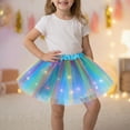 thumbnail image 2 of Byoo Toddler Girls' LED Light-Up Rainbow Tutu Skirt Elastic Waist Glitter Tulle Skirts Child Mini Skirt, 2 of 4