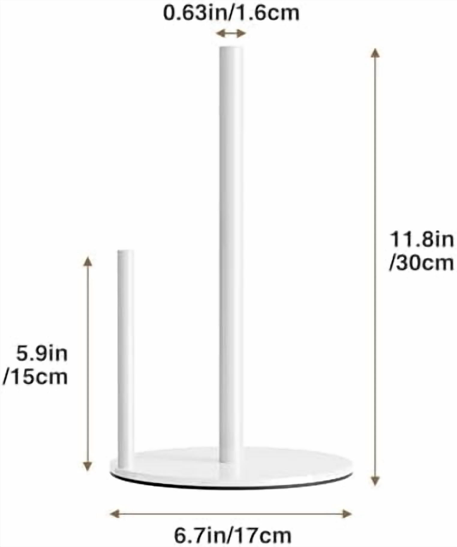 Paper Towel Holder White Kitchen Roll Holder, Paper Towel Holder for Kitchen Roll Organize, Countertop Roll Dispenser with Weighted Base