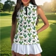 thumbnail image 4 of Uorisanigo Cute Cactus Women's Sleeveless Golf Tennis Shirts Quarter Zip Dry-Fit Hiking Running Workout Tops Comfortable Tennis Tops for Tennis Hiking & Outdoor Sports, 4 of 7