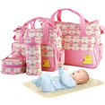 thumbnail image 2 of 5PcS Diaper Bag Tote Set - Baby Bags for Mom (Pink), 2 of 4
