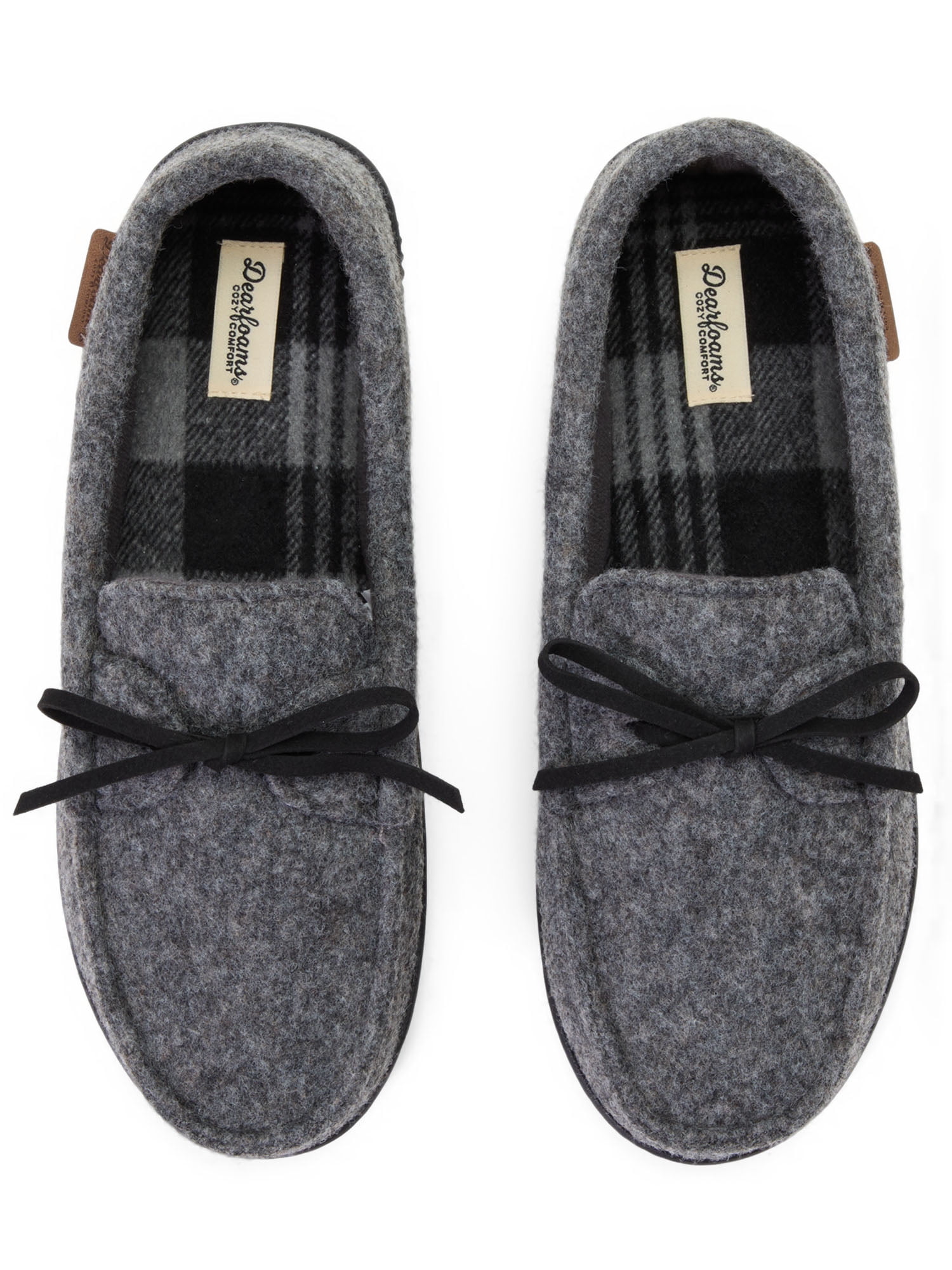 Dearfoams Cozy Comfort Men's Conrad Tie Moccasin Slippers