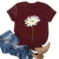 thumbnail image 5 of vigerkar Summer T Shirts for Women Cute Daisy Graphic Short Sleeve Top Vintage Printed Basic Crewneck Casual Tee , XL, 5 of 6