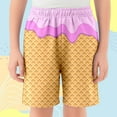 thumbnail image 3 of BloomJoy Toddler Ice Cream Shorts Boy 2-14T Summer Preppy Ice Cream Baseball Shorts Casual Elastic Waist Short-Pants with Pockets 2-3 Years Pink Summer Shorts, 3 of 5