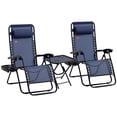 thumbnail image 1 of Outsunny Zero Gravity Chair Set with Folding Table & Cup Holder Trays Blue, 1 of 10
