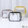 thumbnail image 5 of Transparent Makeup Bag - PVC Clear Cosmetic Case With Zipper, Travel Toiletry Organizer For Men & Women, Portable Wash Bag,black-3PCS, 5 of 5