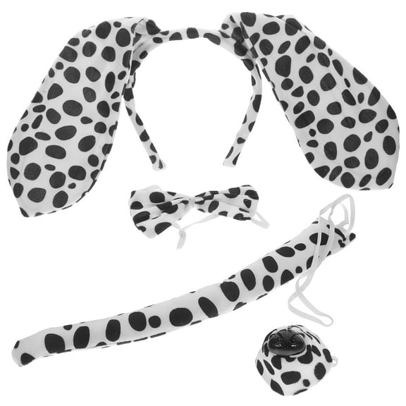 unbranded 1 Set Dog Costume Set Dog Bow Tie Ears Headband Tail Nose Dog Theme Costume Accessory