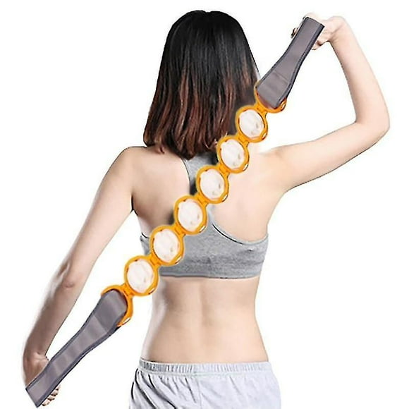 Body Massage Roller Neck Massager Handheld Back Puller Strip Type Massager Rolling Balls Band