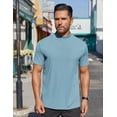 thumbnail image 6 of COOFANDY Mens Mock Turtleneck Short Sleeve Shirts Casual Ribbed Basic T-Shirts Lightweight Pullover Fit Tops, 6 of 6