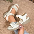 thumbnail image 6 of Womens Sandles Women's Fashion Casual Spring And Summer Comfortable Solid Color Hollow Pattern Round Head Open Toe One-Line Buckle Thick-Soled Sandals White, 6 of 9