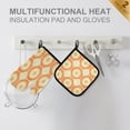 thumbnail image 4 of Yayeee Oven Mitts and Pot Holder Set of 2 Heat Resistant Kitchen Gloves Baking Hot Pad, Orange Circle, 4 of 5