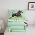 thumbnail image 5 of Homewish Dachshund Balloon Full Size Comforter Sets,Pet Lovers Bedding Comforter Set,Green,Happy Birthday Print Decor,Polkadot Reversible,3-Piece,1 Comforter and 2 Pillowcases, 5 of 7