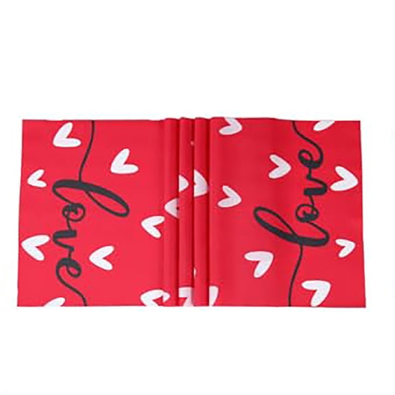 ZHANQUNE Valentine's Day Heart Tablecloth - 60x90 Inch Decorative Dining Table Cover with Lace Edge, Machine Washable Wrinkle Resistant Polyester for Anniversary and Wedding