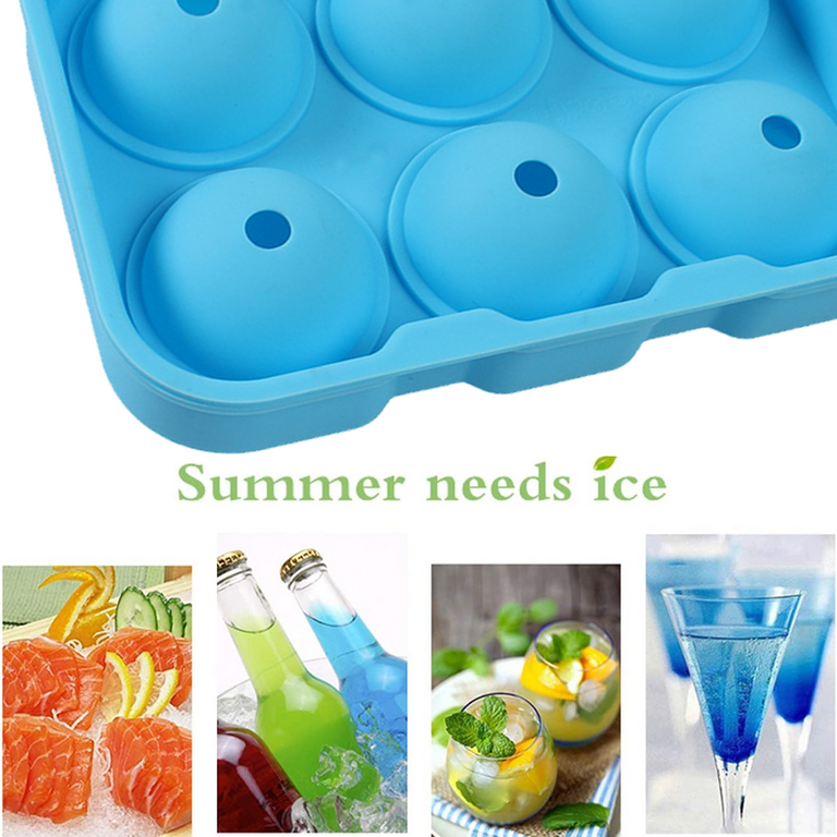 SKYCARPER Round Ice Cube Tray, Freezer Ice Ball Maker Mold, Mini Circle Ice Cube Tray , Sphere, Ice Cooler, Cocktail, Whiskey, Tea and Coffee (1Pcs,Blue)