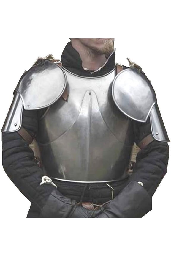 Medieval Cuirass Breastplate with Steel Pauldrons LARP Shoulder Armor