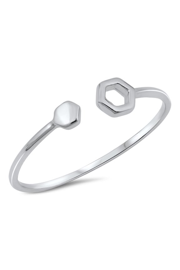 Open Honeycomb Wholesale Bolt Ring .925 Sterling Silver Band Jewelry Female Male Unisex Size 4