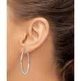 thumbnail image 3 of Sterling Silver Rhodium-Plated 2mm Round Hoop Earrings (37 X 35) Made In Mexico qe806, 3 of 5