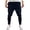 Navy, variant on Men's Solid Zipper Elastic Waist Pencil Pants Trousers Navy M