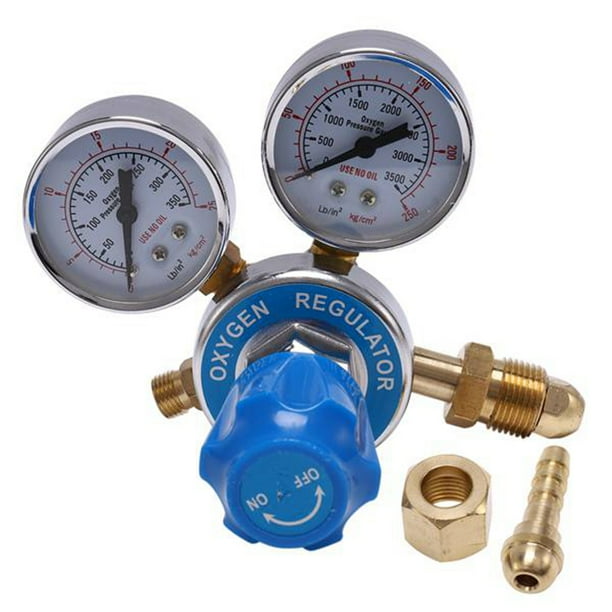 Oxygen Gas Bottle Regulators O2 Reducing Pressure Inhaler Double Gauge