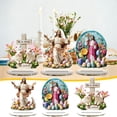 thumbnail image 2 of PEIBang Easter Desktop Decoration,2D Acrylic Lamb Table Centerpiece He Is Risen Decor Easter Decorations for Religious Home Office Tabletop Shelf, 2 of 9